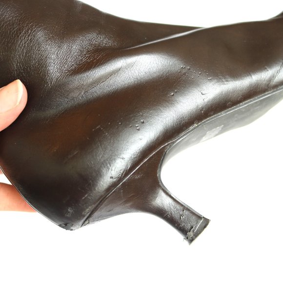Brown Faux Leather Y2K / Witchy heeled boots size 8 - GUC - Picture 5 of 11